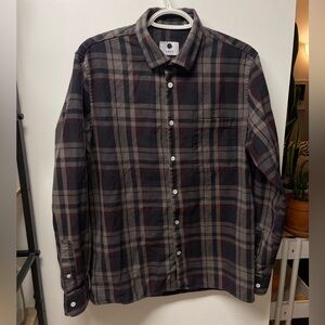 NN07 Basso Classic Plaid Cotton Flannel Casual Button-Up Shirt 100% Cotton Sz M